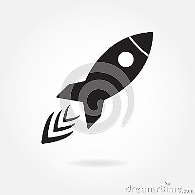Rocket icon or sign. Start up business symbol. Vector illustration. Vector Illustration